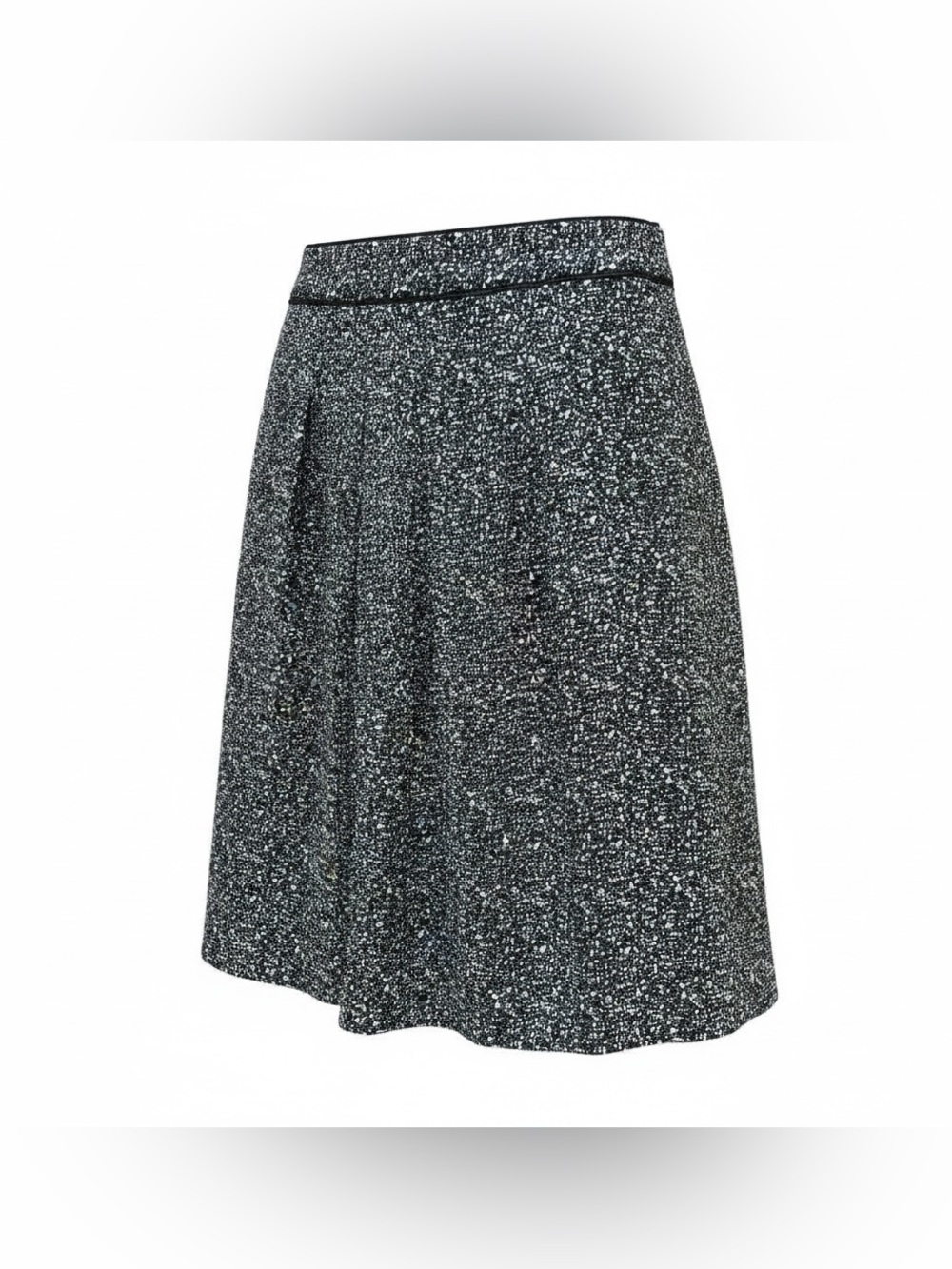 Ann Taylor Womens Sz 10 A Line Skirt Lined Pleats Silk Blend Black White Green